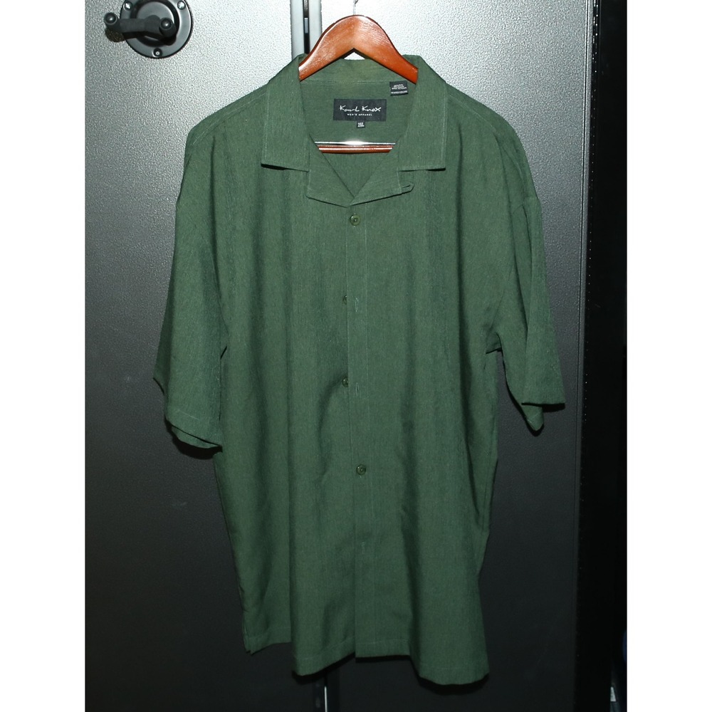Karl Knox Short Sleeve Casual Shirt, Green, 2XL